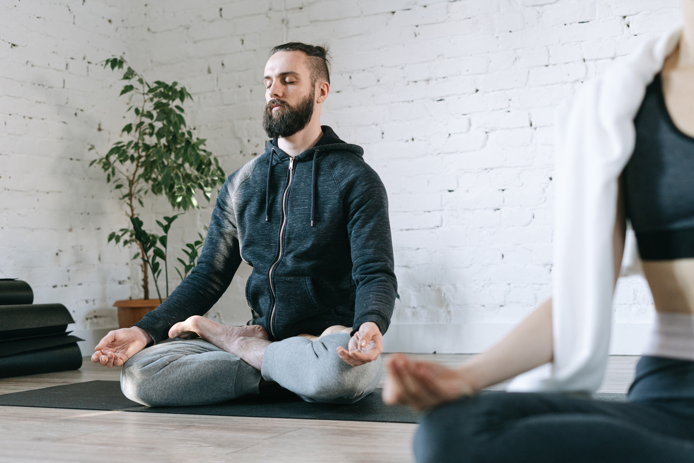 A Man Doing Yoga